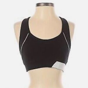 Bally Total Fitness Black Sports Bra with White Accents